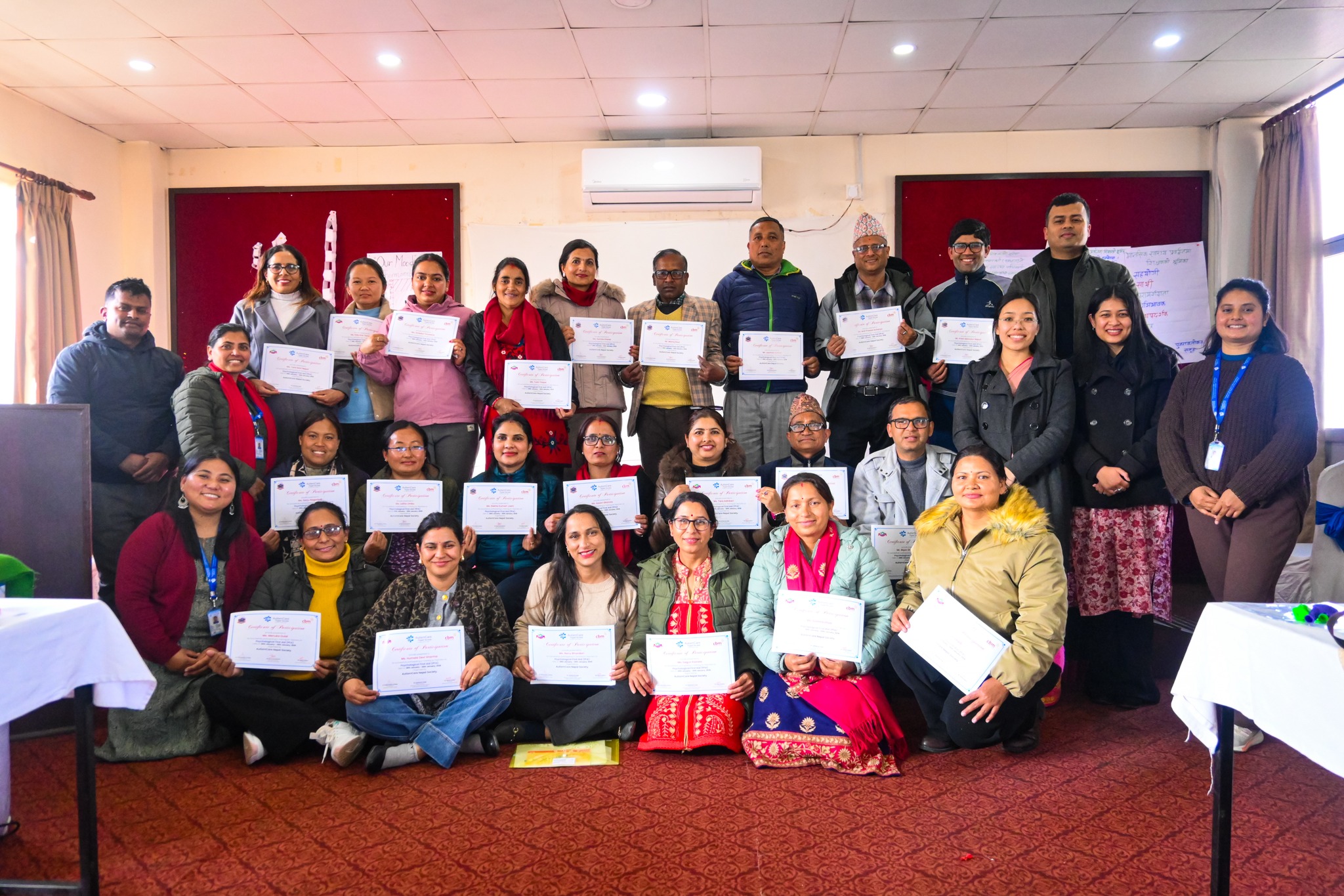 Smiling parent and child